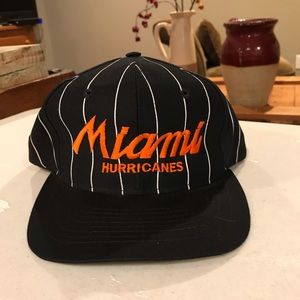 Vintage Miami Hurricanes Script SnapBack 90s